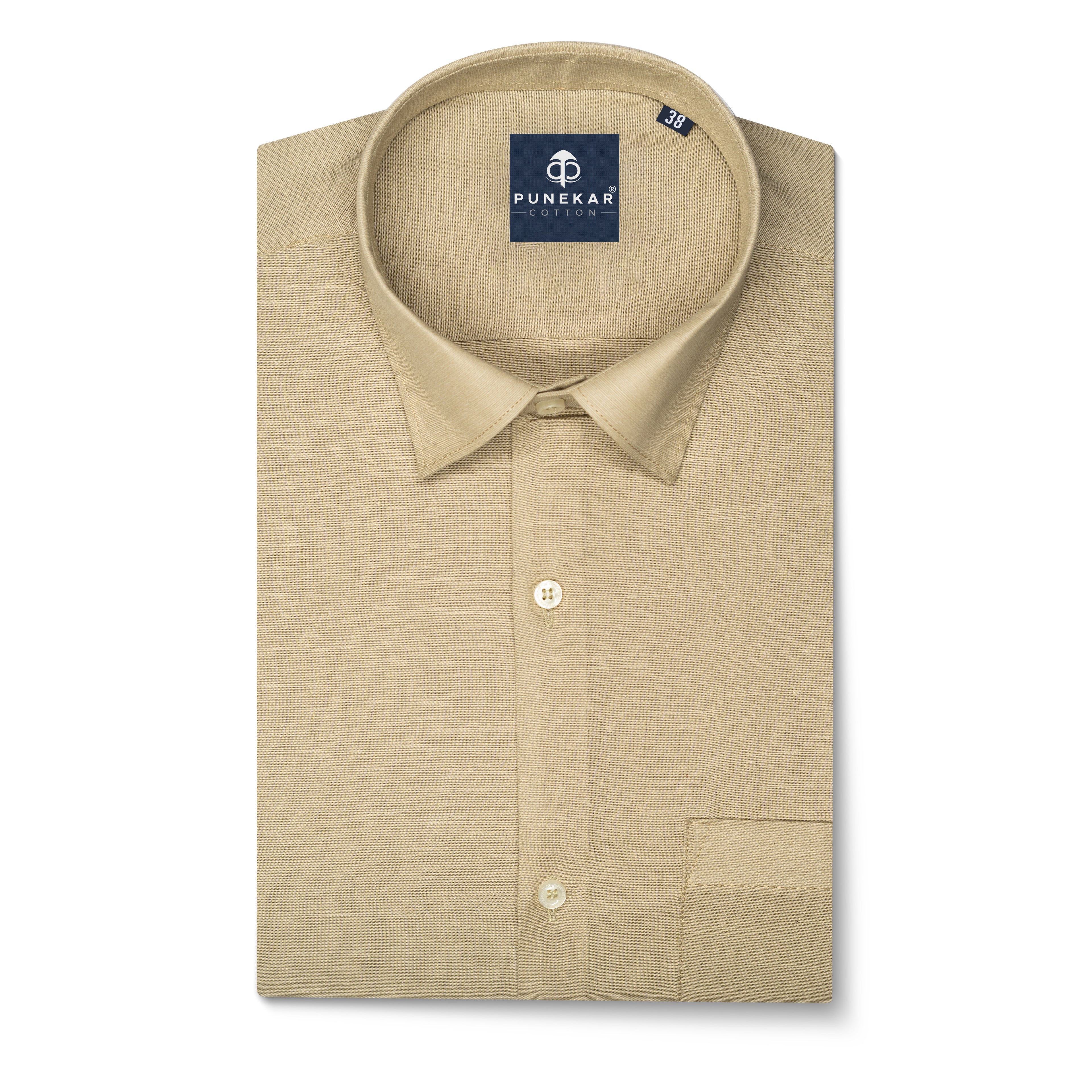 Font Color Lining Texture Pure Cotton Shirt For Men
