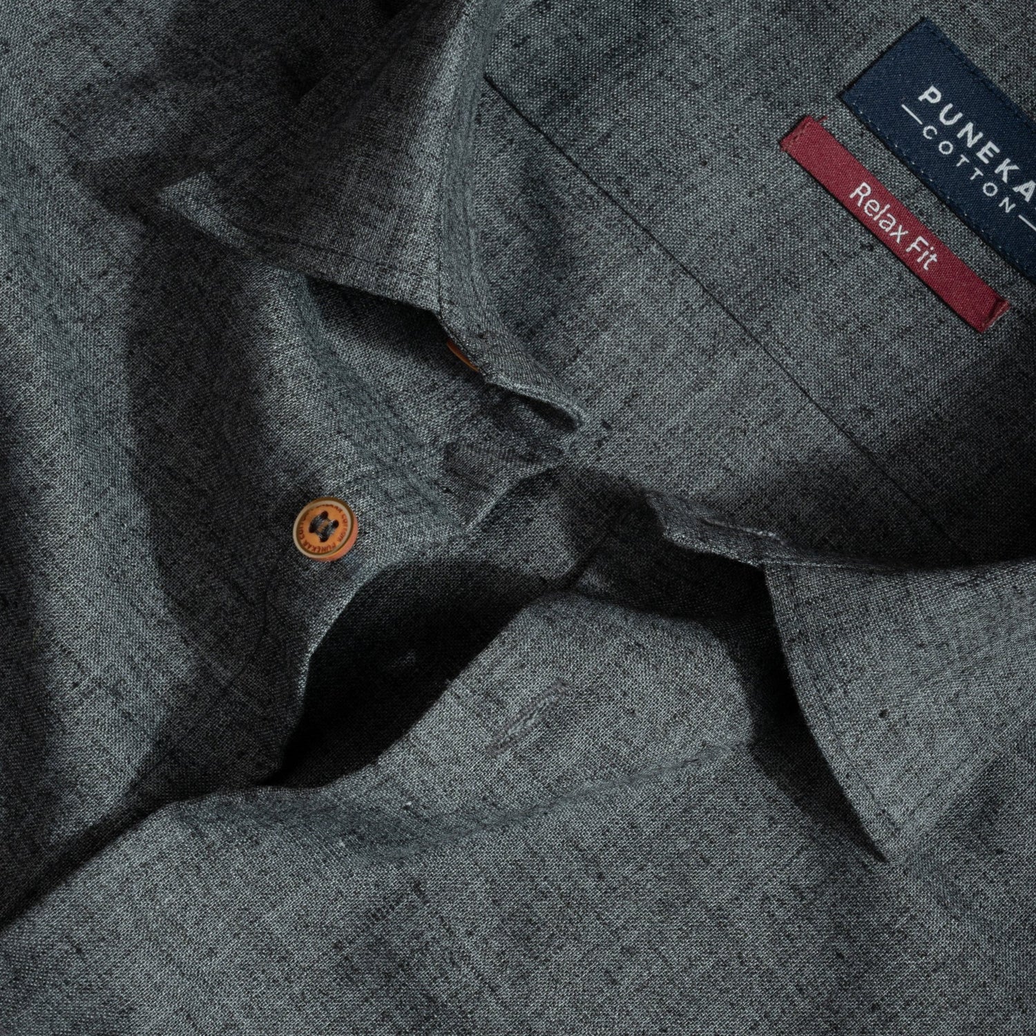 Black Color Cotton Blend Kosa Texture Shirts For Men - Punekar Cotton