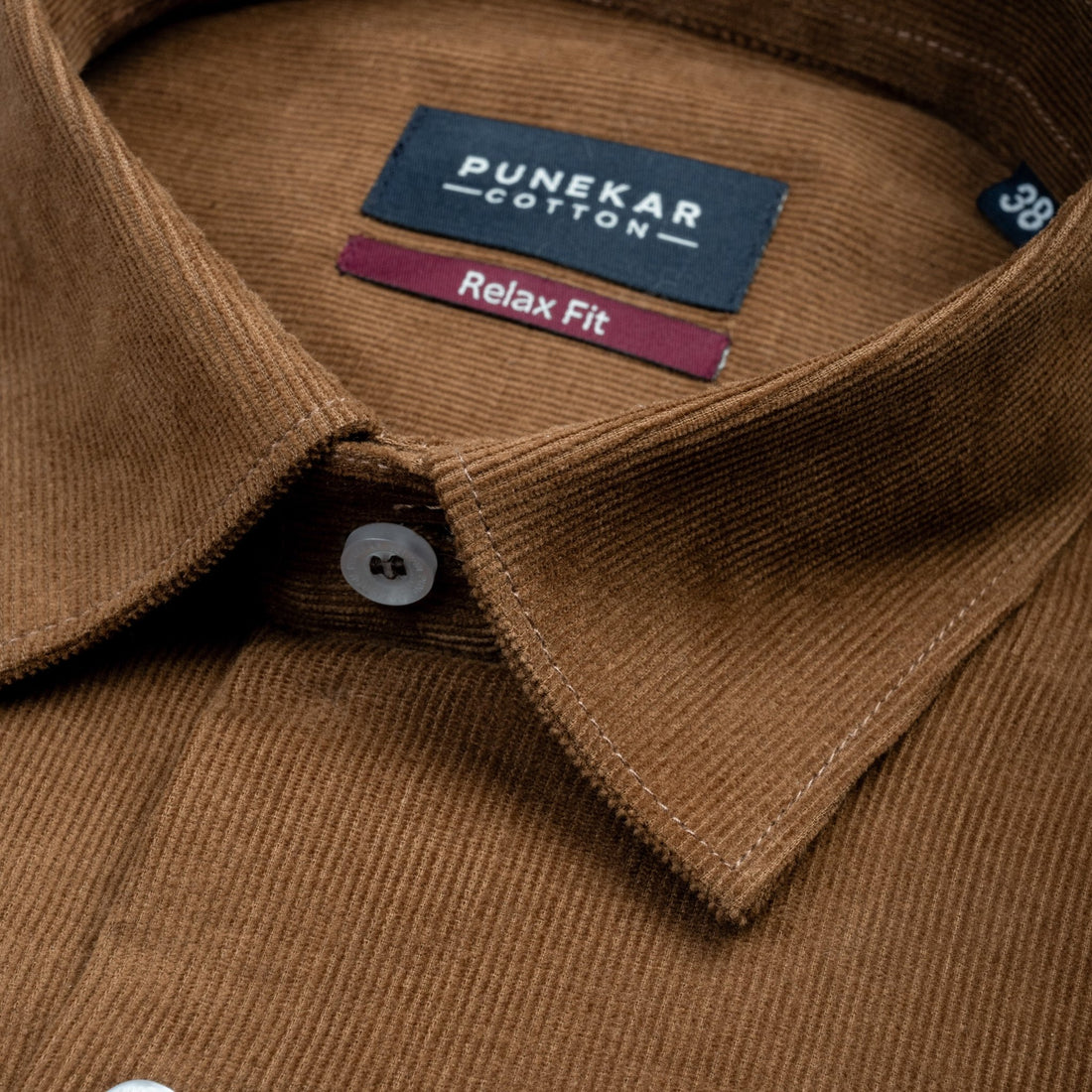 Brown Color Corduroy Shirt For Men - Punekar Cotton