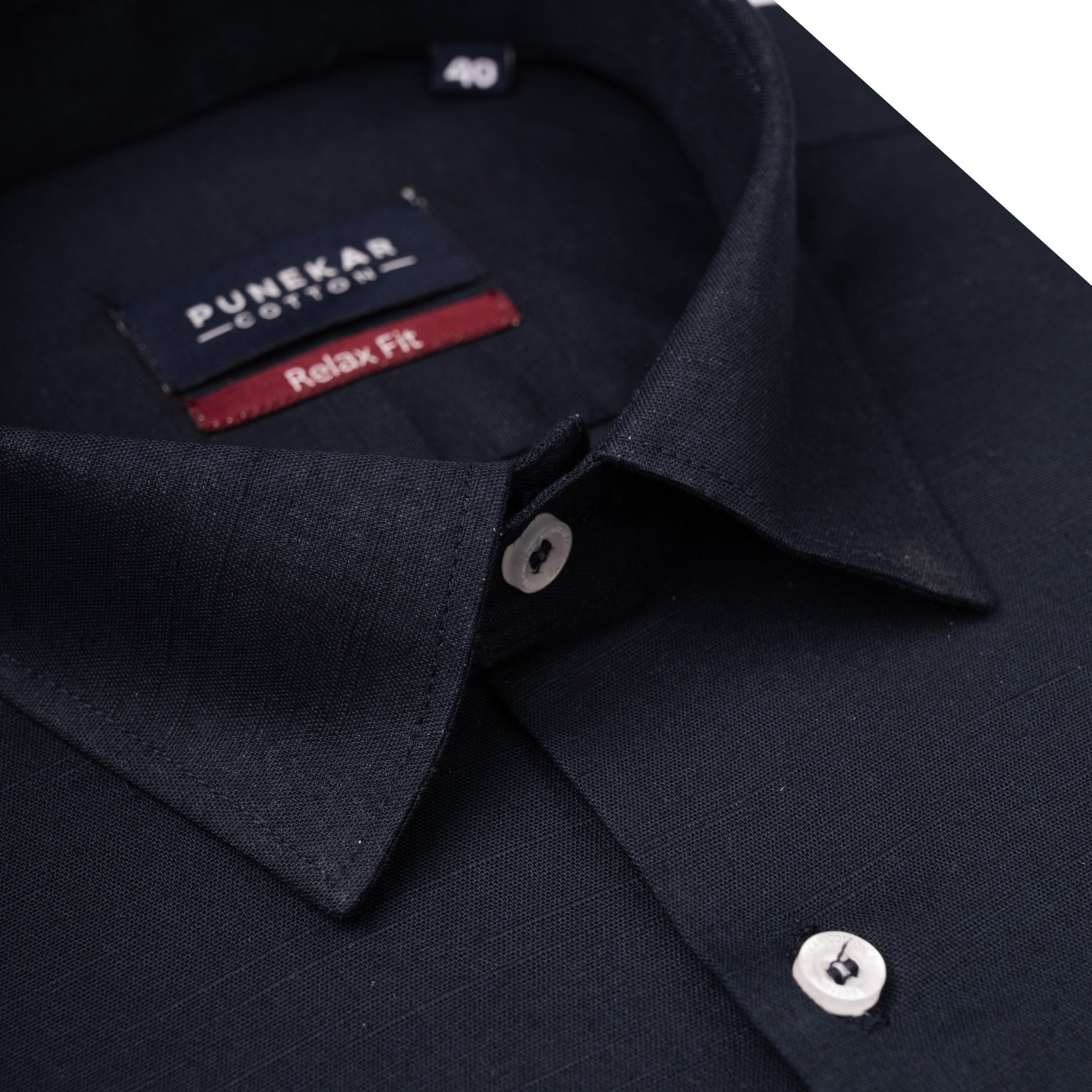 Carbon Color Solid Cotton Linen Shirt For Men - Punekar Cotton