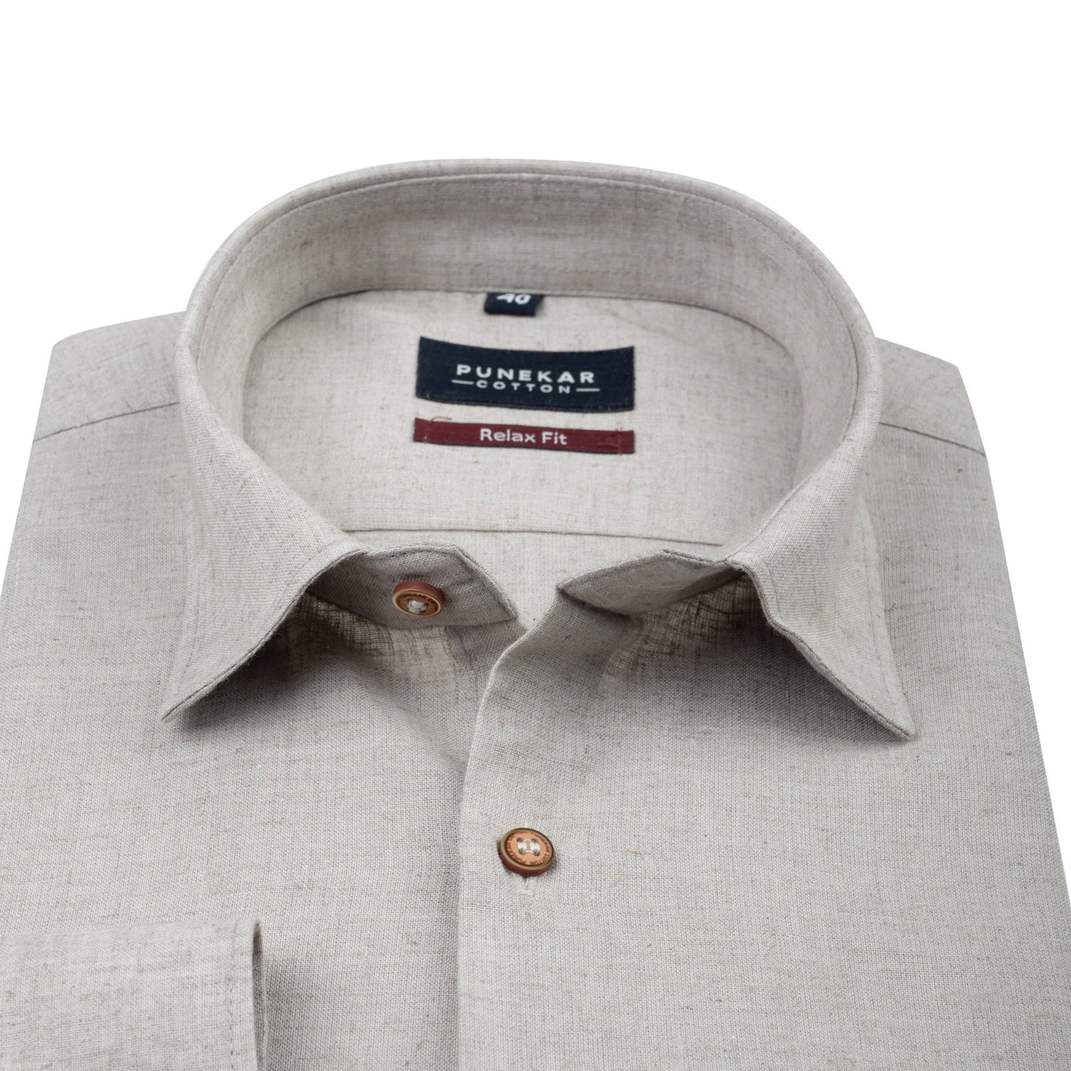 Dark Grey Color Cotton Blend Kosa Texture Shirts For Men - Punekar Cotton