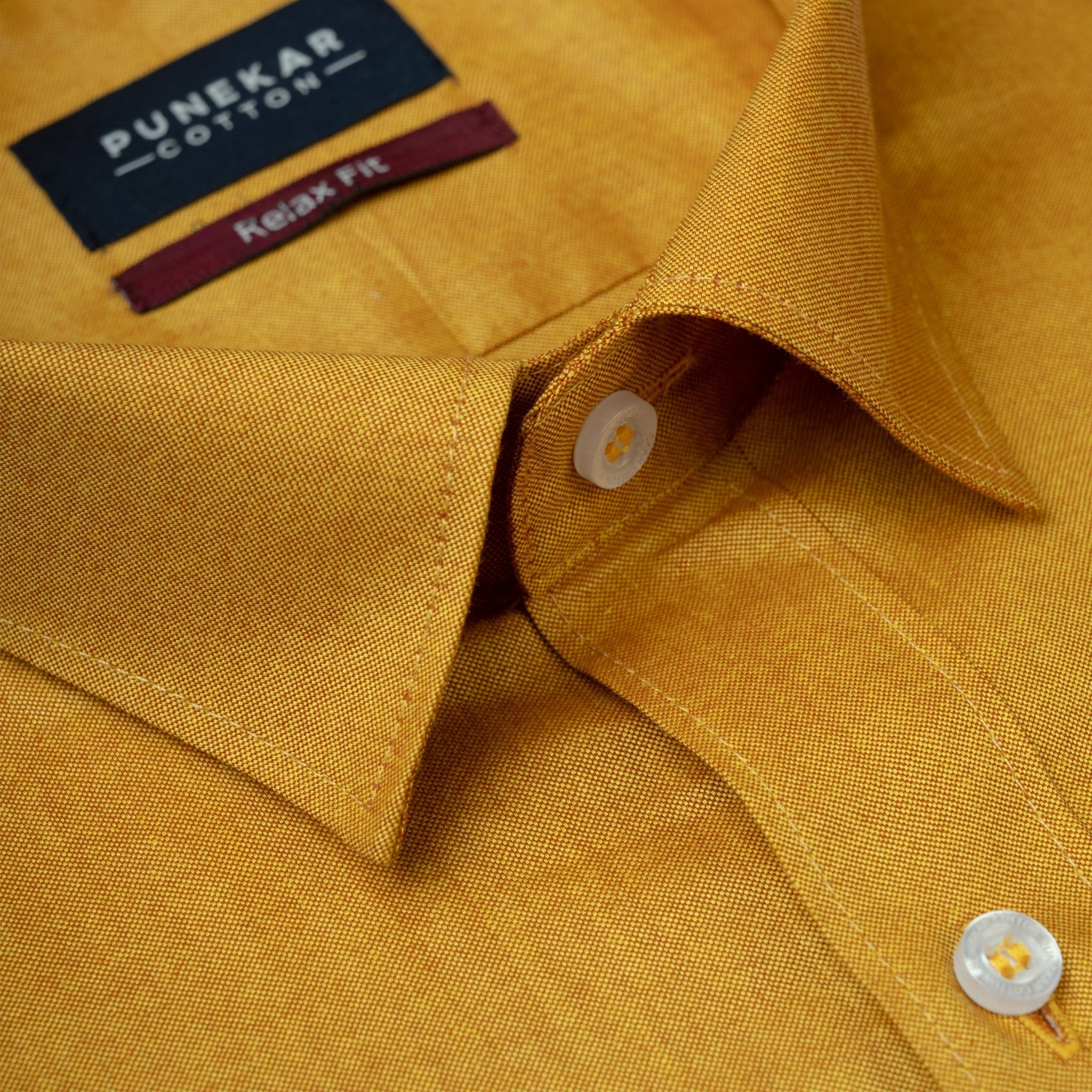 Golden Colour Signature Classic Oxford Shirt For Men - Punekar Cotton