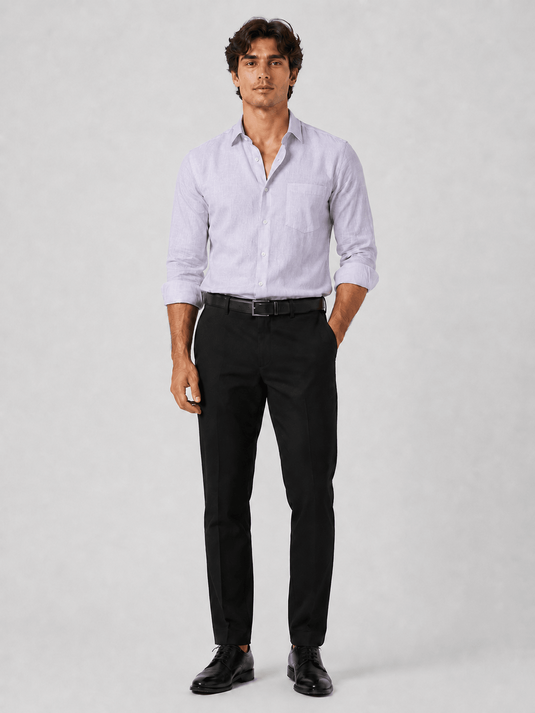 Lavender Color 60Lea Pure Linen Shirt For Men - Punekar Cotton