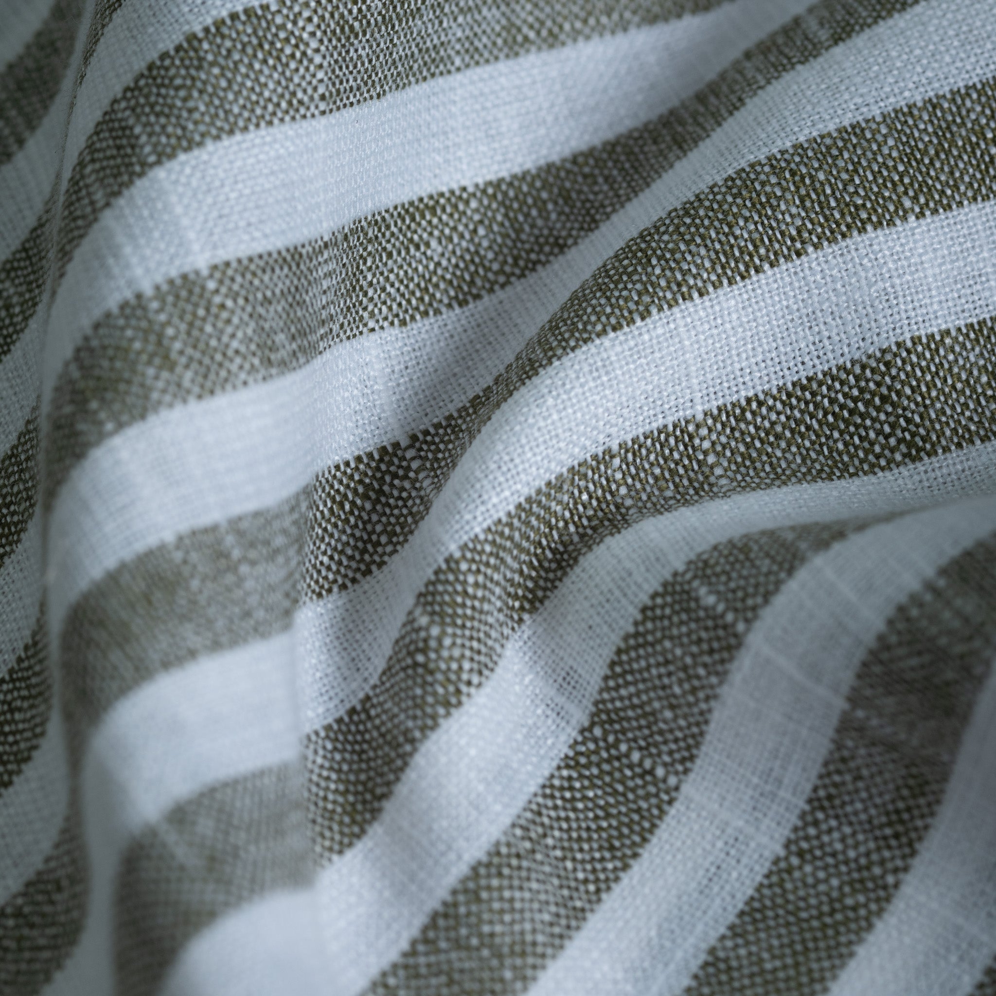 Mehndi Vertical Stripes Cotton Linen Shirt for Men - Punekar Cotton