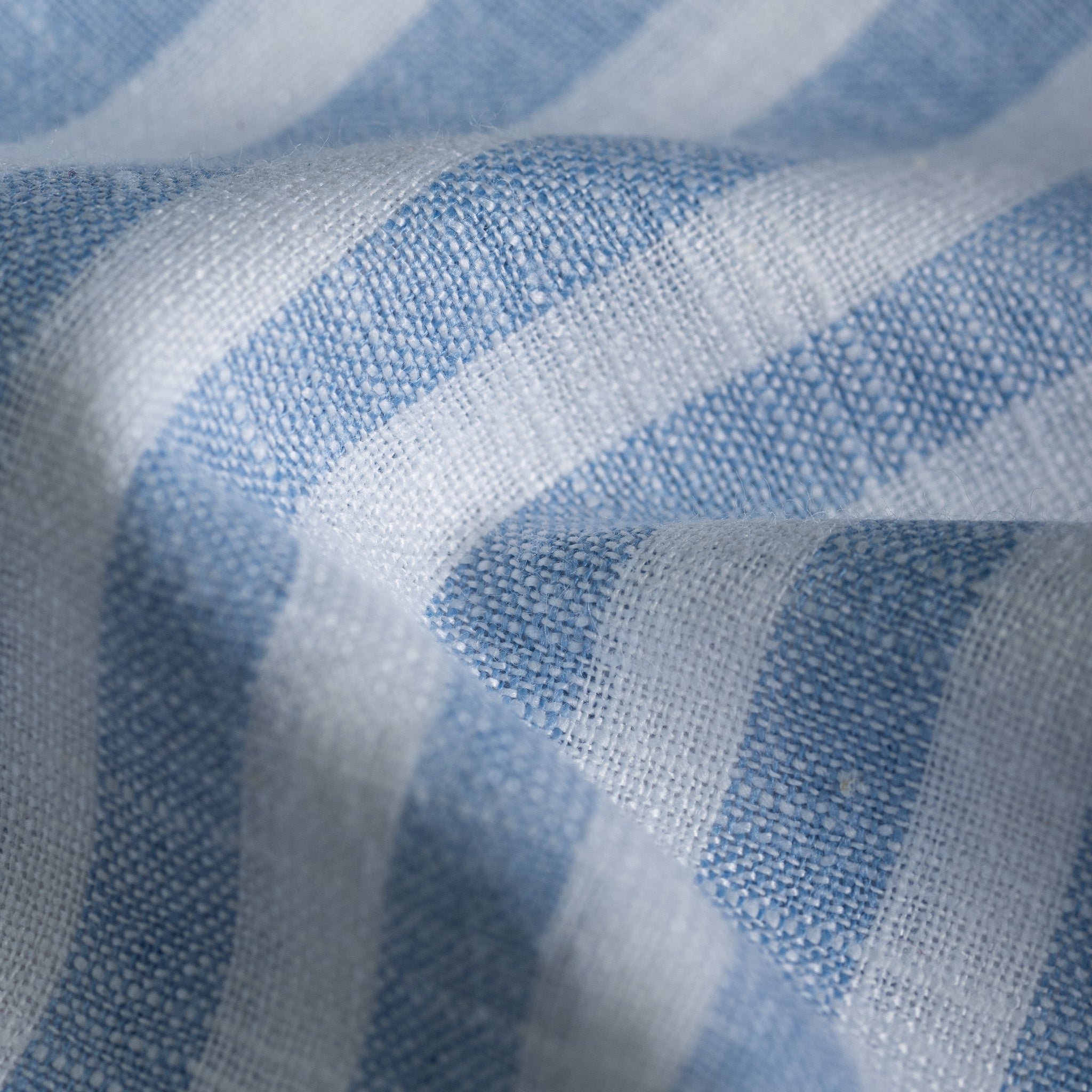 Sky Blue Vertical Stripes Cotton Linen Shirt for Men - Punekar Cotton