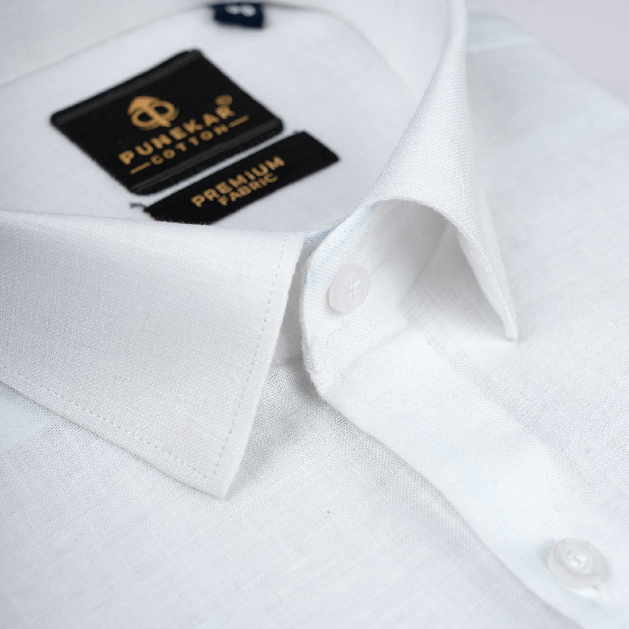 White Color 60Lea Pure Linen Shirt For Men - Punekar Cotton