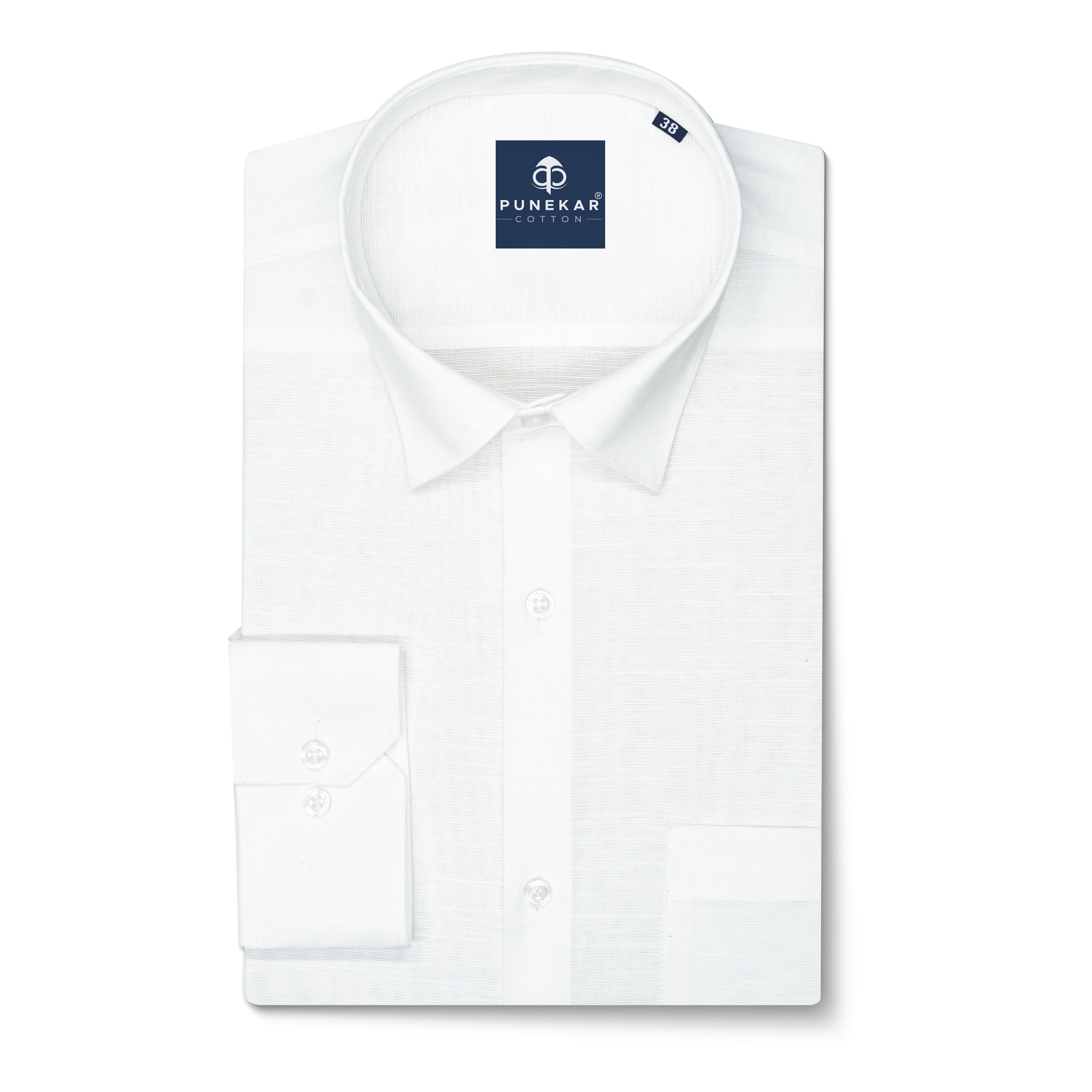 White Color Lining Texture Pure Cotton Shirt For Men