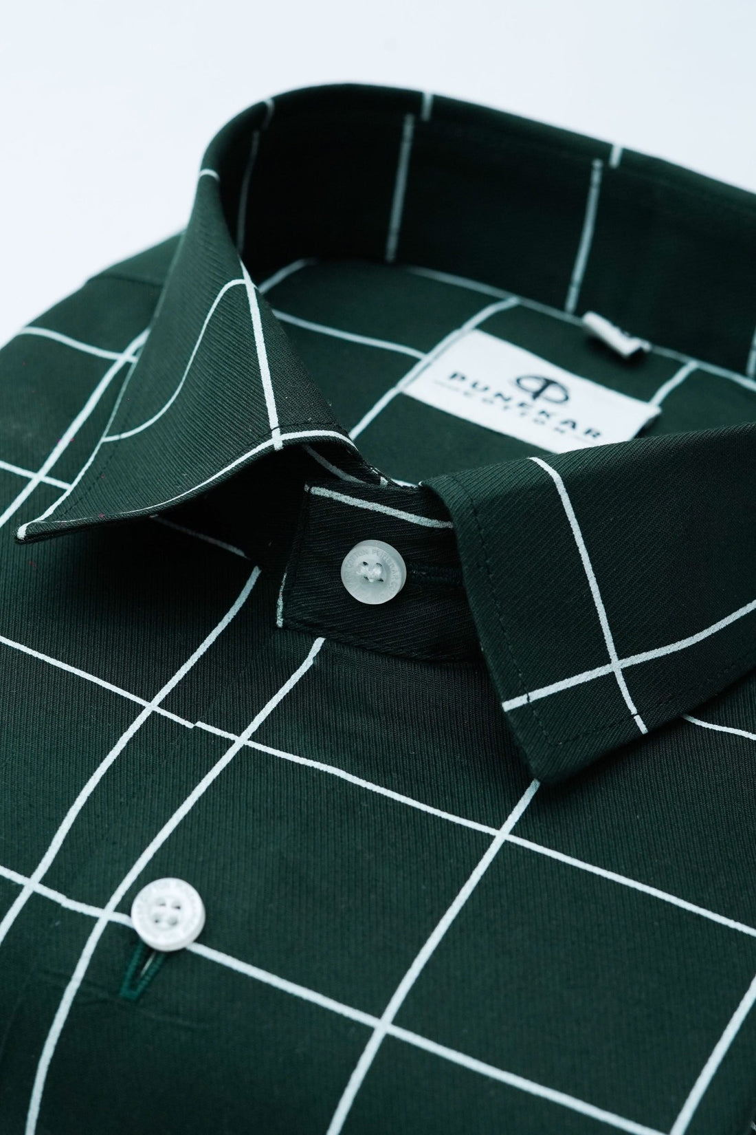 Mehndi Color Big Checks Cotton Shirts For Men - Punekar Cotton