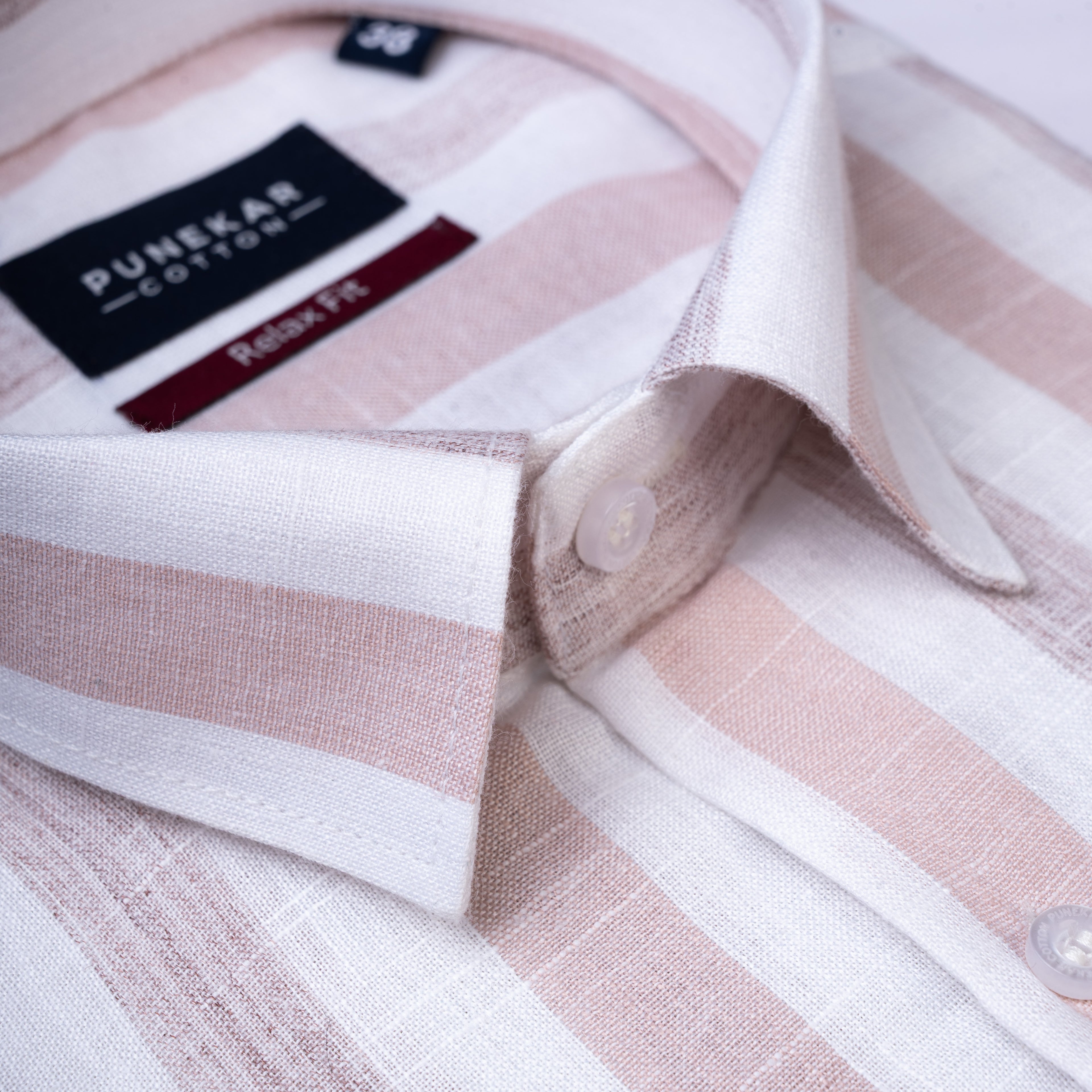 Pink Colour Striped Shirt For Men