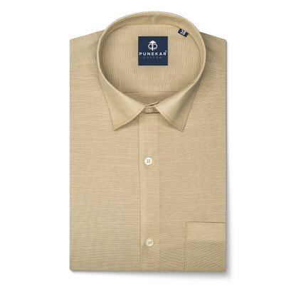 Font Color Lining Texture Pure Cotton Shirt For Men