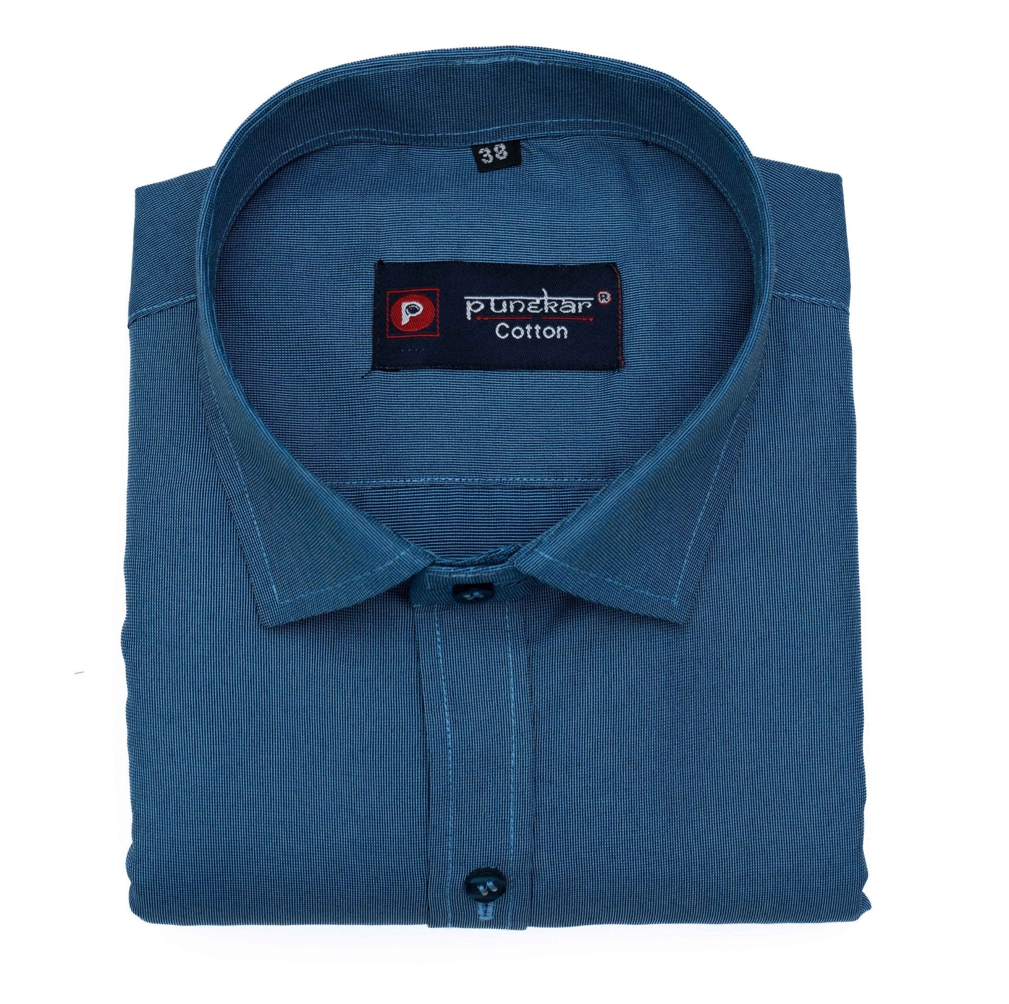 Black Color Polyester Shirt For Men - Punekar Cotton