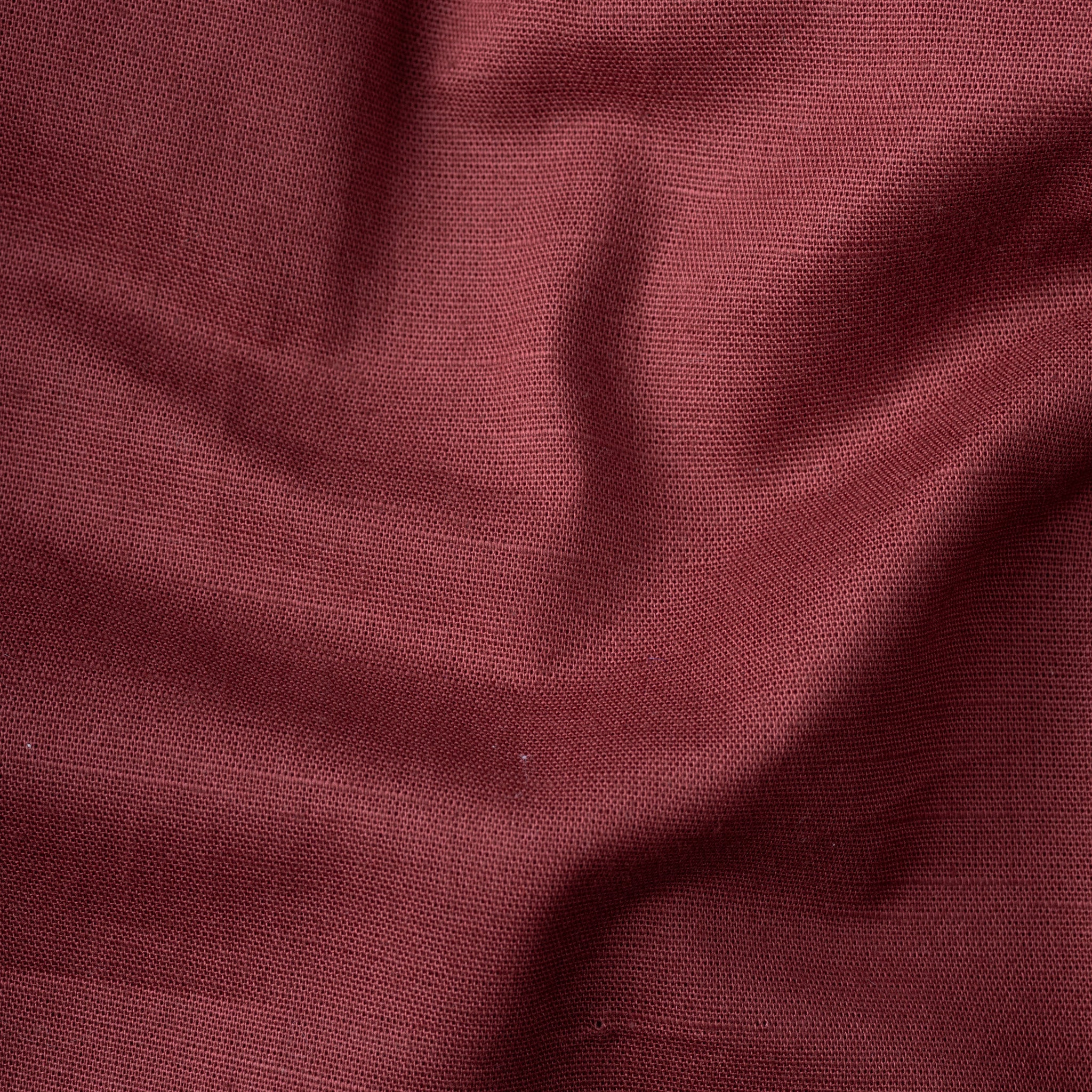 Brick Red Color Solid Cotton Linen Shirt For Men - Punekar Cotton