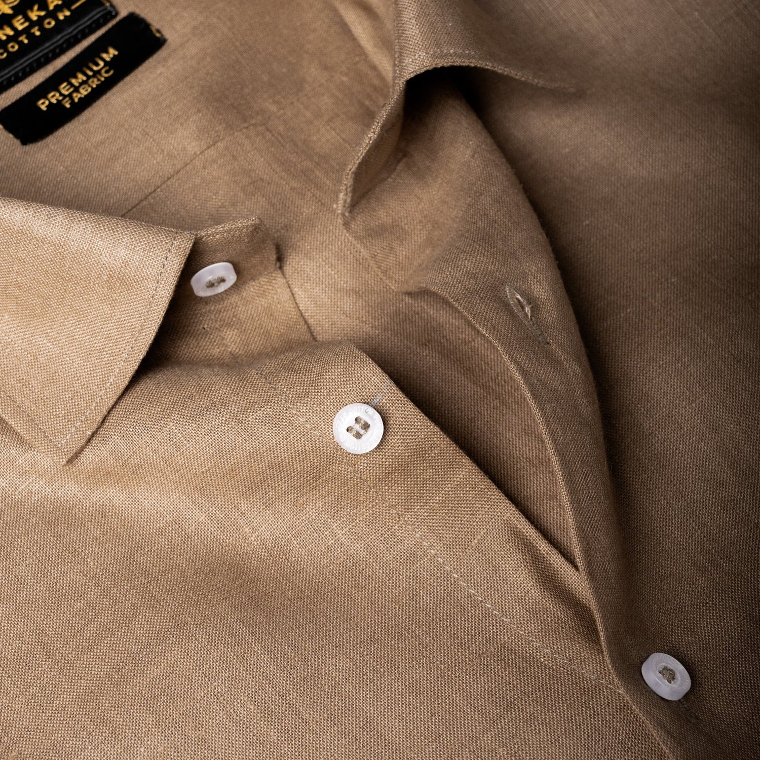 Camel Color 60Lea Pure Linen Shirt For Men - Punekar Cotton