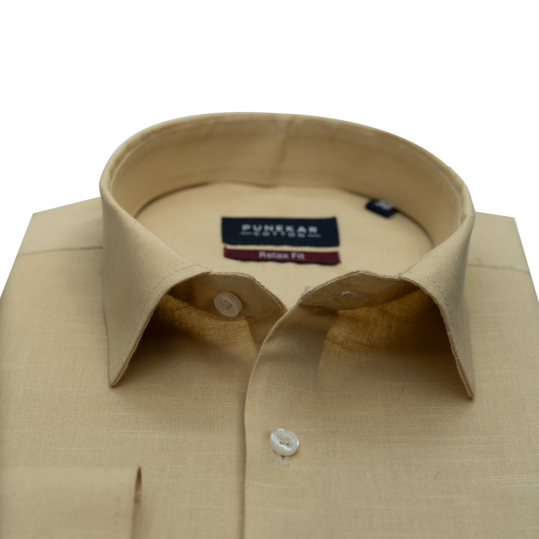 Cream Color Solid Pure Cotton For Men - Punekar Cotton