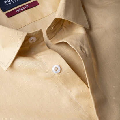 Cream Color Solid Pure Cotton For Men - Punekar Cotton