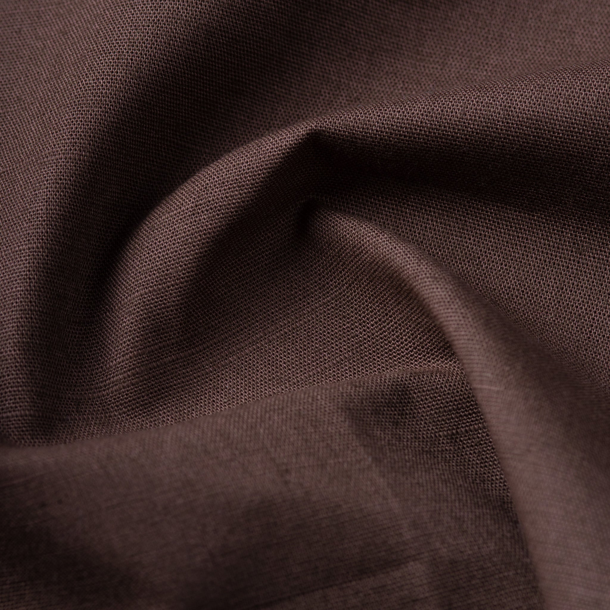 Dark Brown Color Solid Cotton Linen Shirt For Men - Punekar Cotton