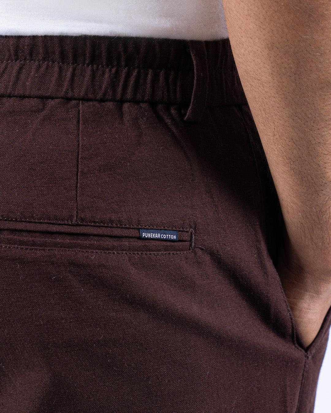 Maroon Everyday Cotton Linen Straight-Fit Pants for Men