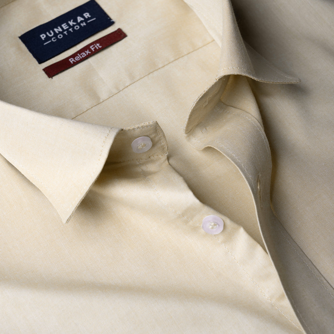 Beige Colour Signature Classic Oxford Shirt For Men