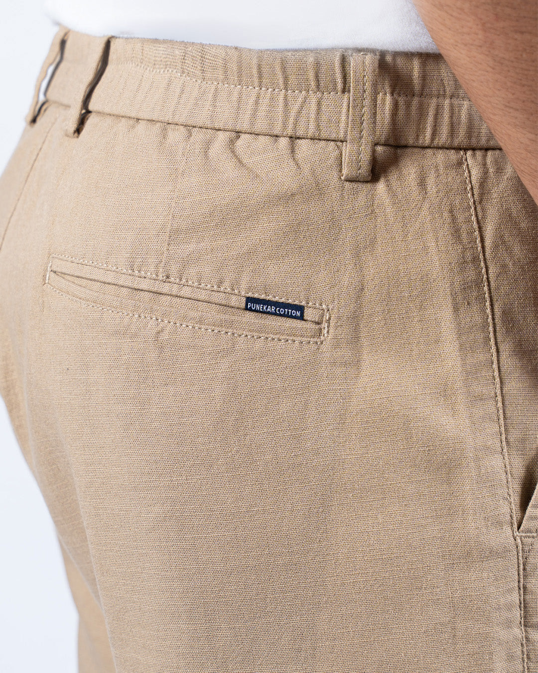 Dark Beige Everyday Cotton Linen Straight-Fit Pants for Men