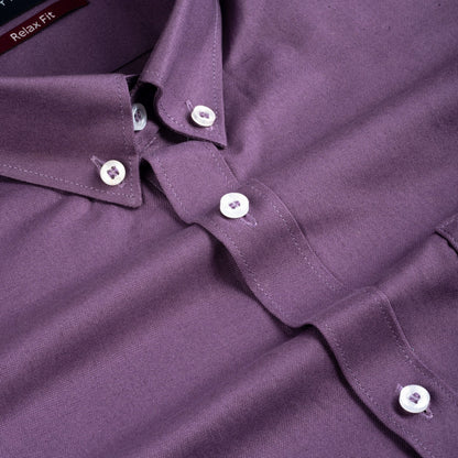 Grape Colour Cotton Oxford Button Down Collar Shirt For Men - Punekar Cotton