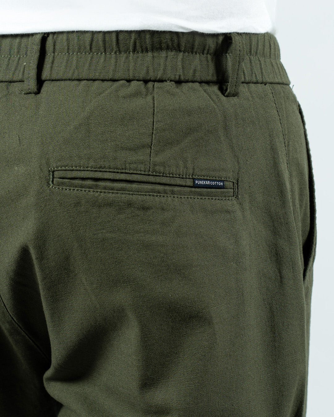 Olive Everyday Cotton Linen Straight-Fit Pants for Men