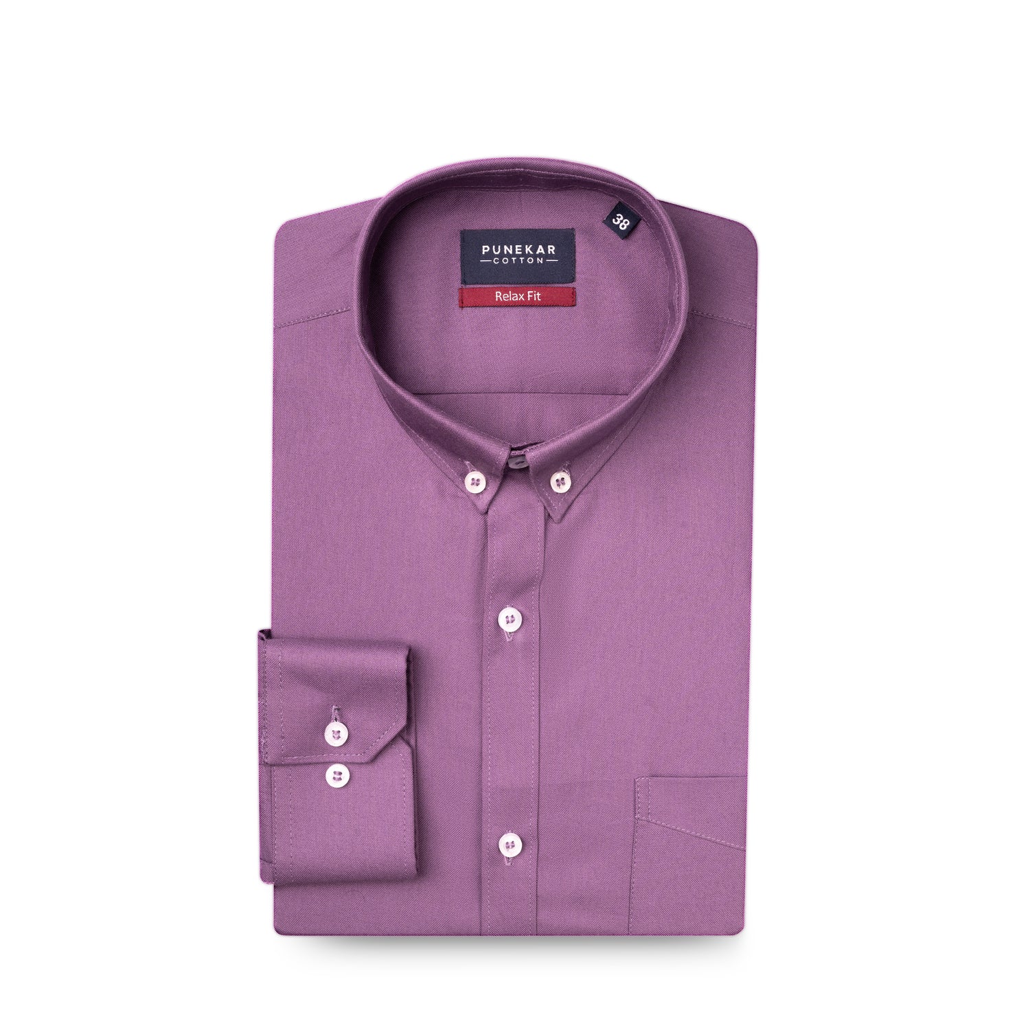 Dusky Purple Colour Cotton Oxford Button Down Collar Shirt For Men
