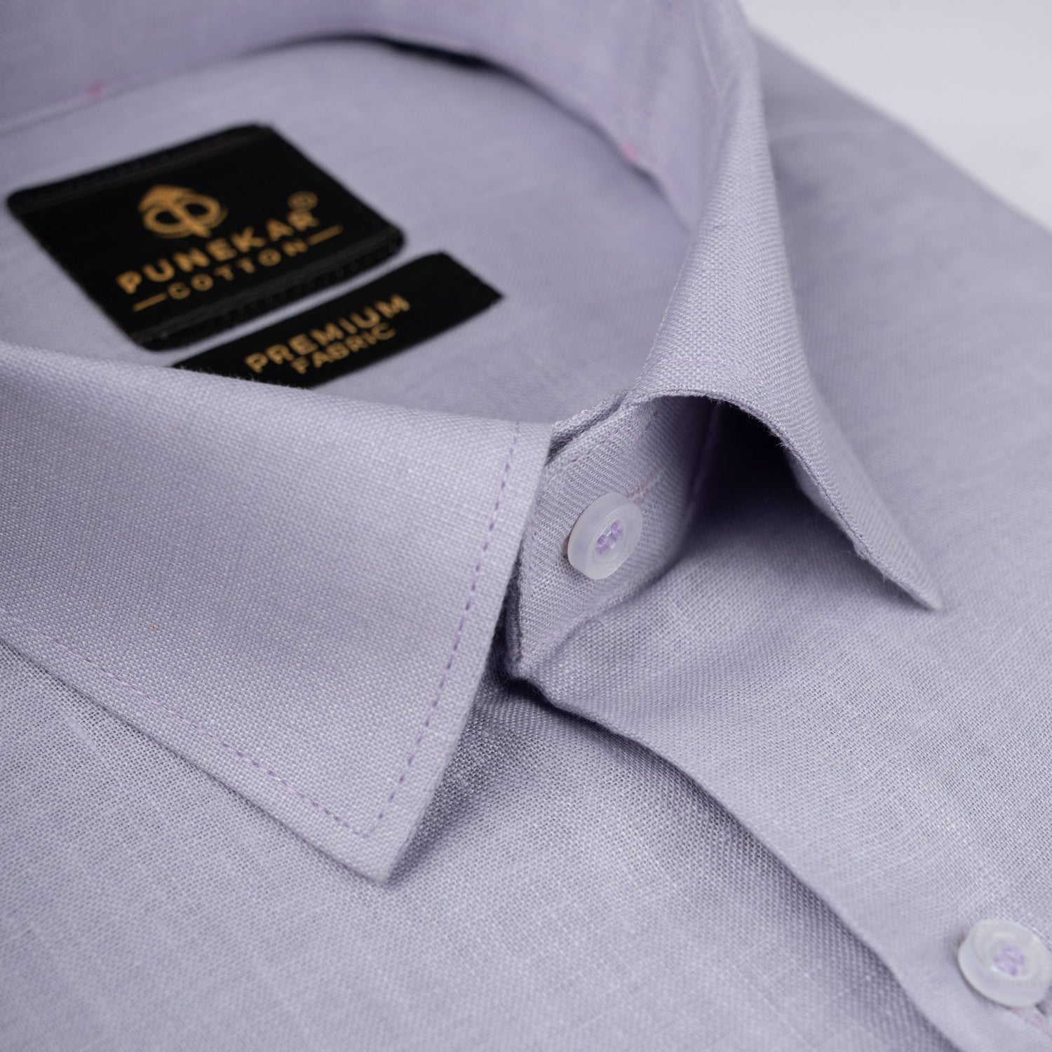 Lavender Color 60Lea Pure Linen Shirt For Men - Punekar Cotton