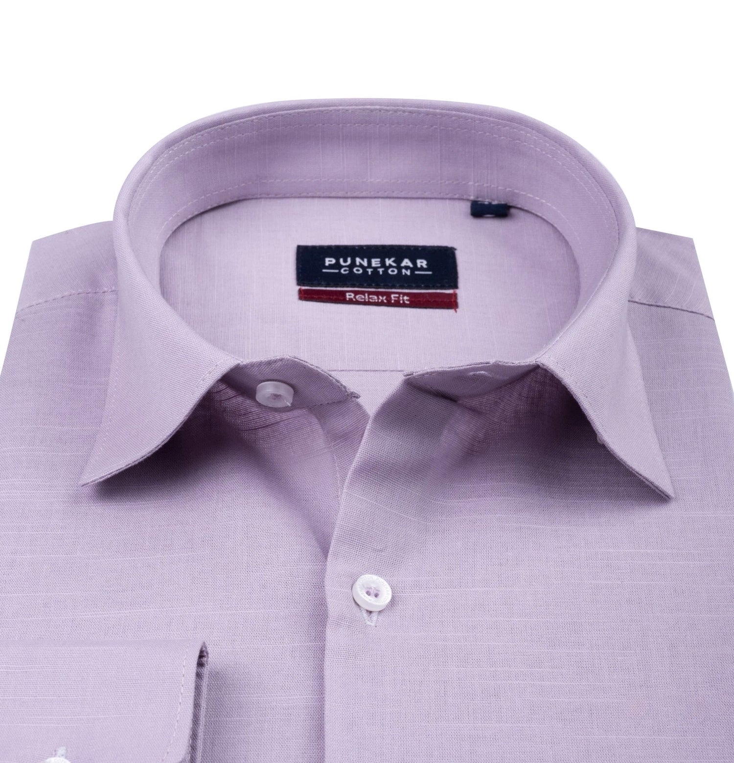 Lavender Color Solid Cotton Linen Shirt For Men - Punekar Cotton