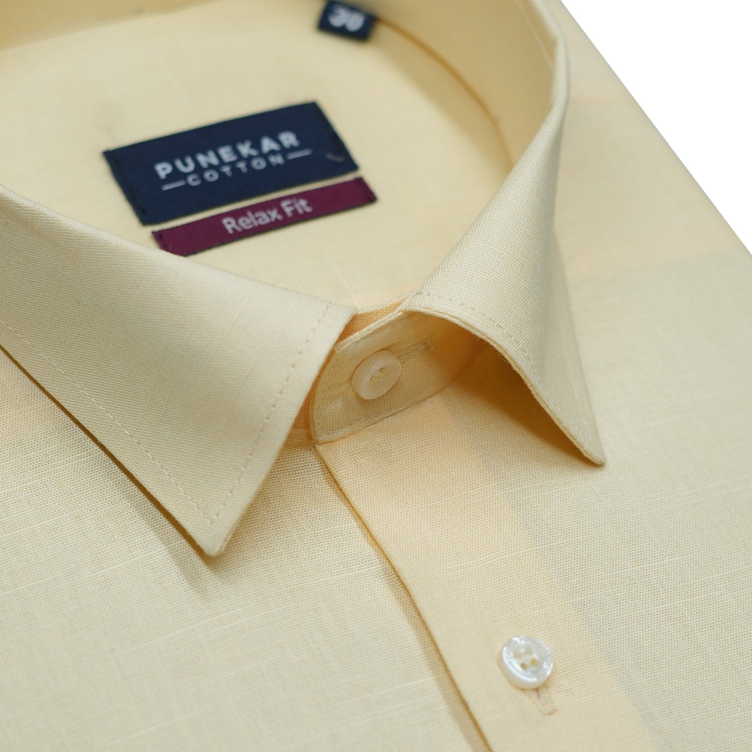 Light Yellow Color Solid Pure Cotton For Men - Punekar Cotton