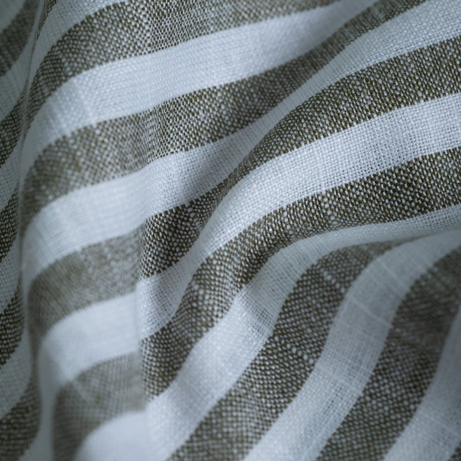 Mehndi Vertical Stripes Cotton Linen Shirt for Men - Punekar Cotton