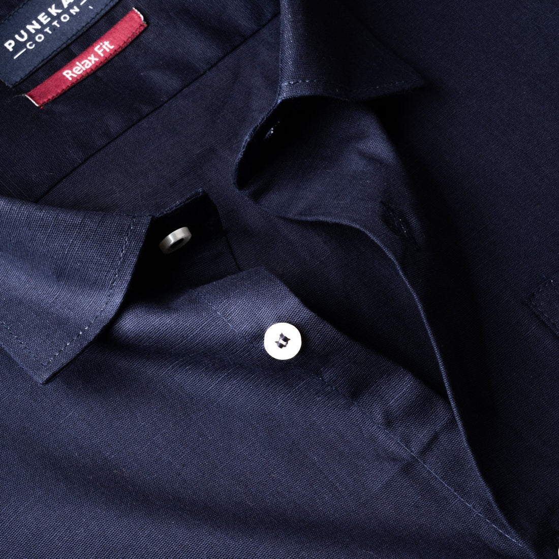 Navy Blue Color Solid Pure Cotton For Men - Punekar Cotton