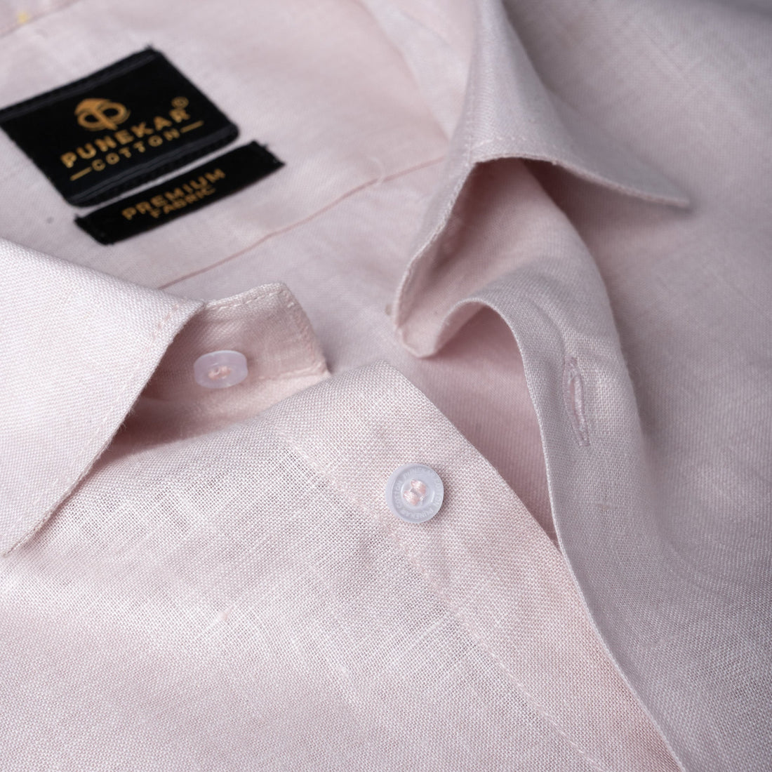 Pink 60Lea Pure Linen Shirt For Men - Punekar Cotton