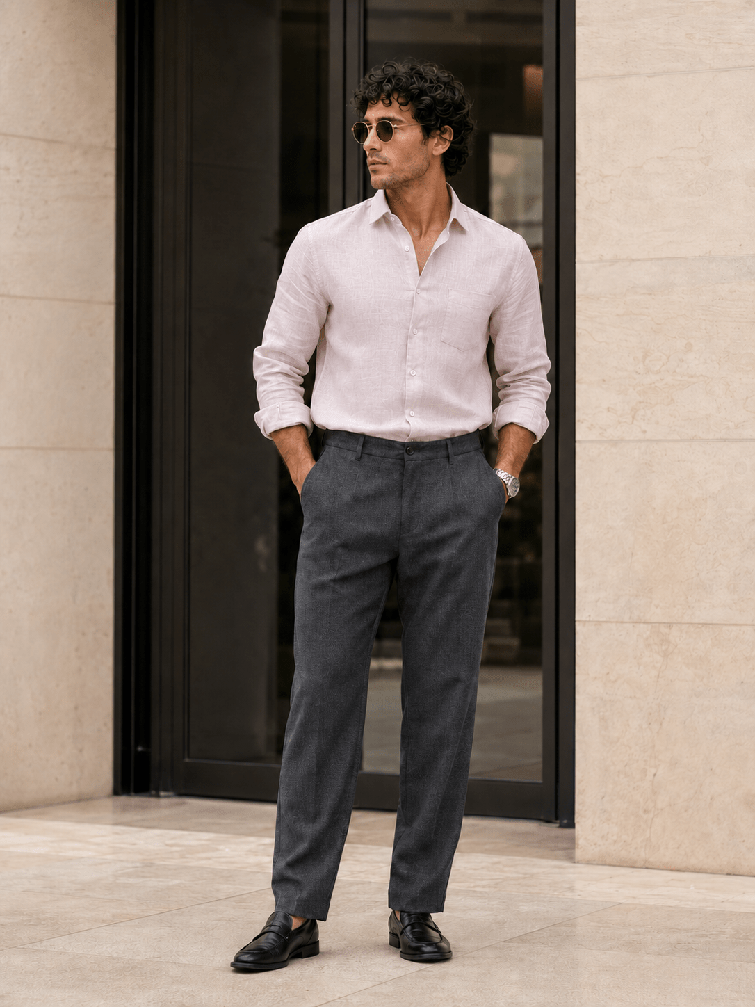 Pink 60Lea Pure Linen Shirt For Men - Punekar Cotton