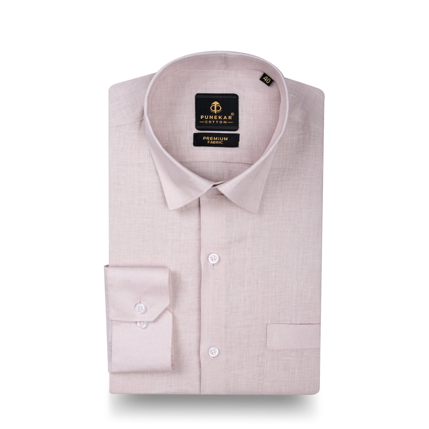 Pink 60Lea Pure Linen Shirt For Men - Punekar Cotton
