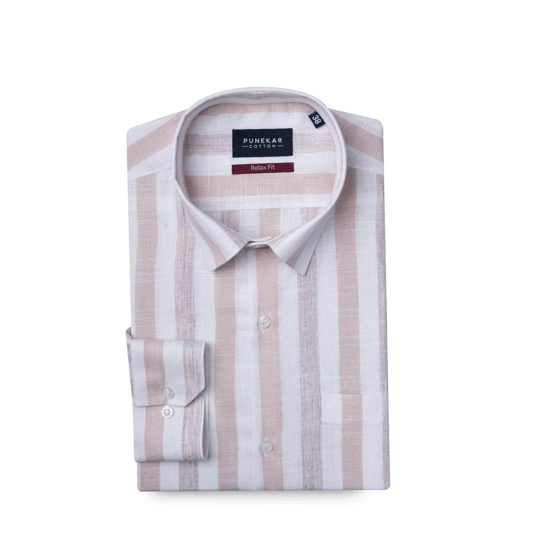 Pink Colour Striped Shirt For Men - Punekar Cotton