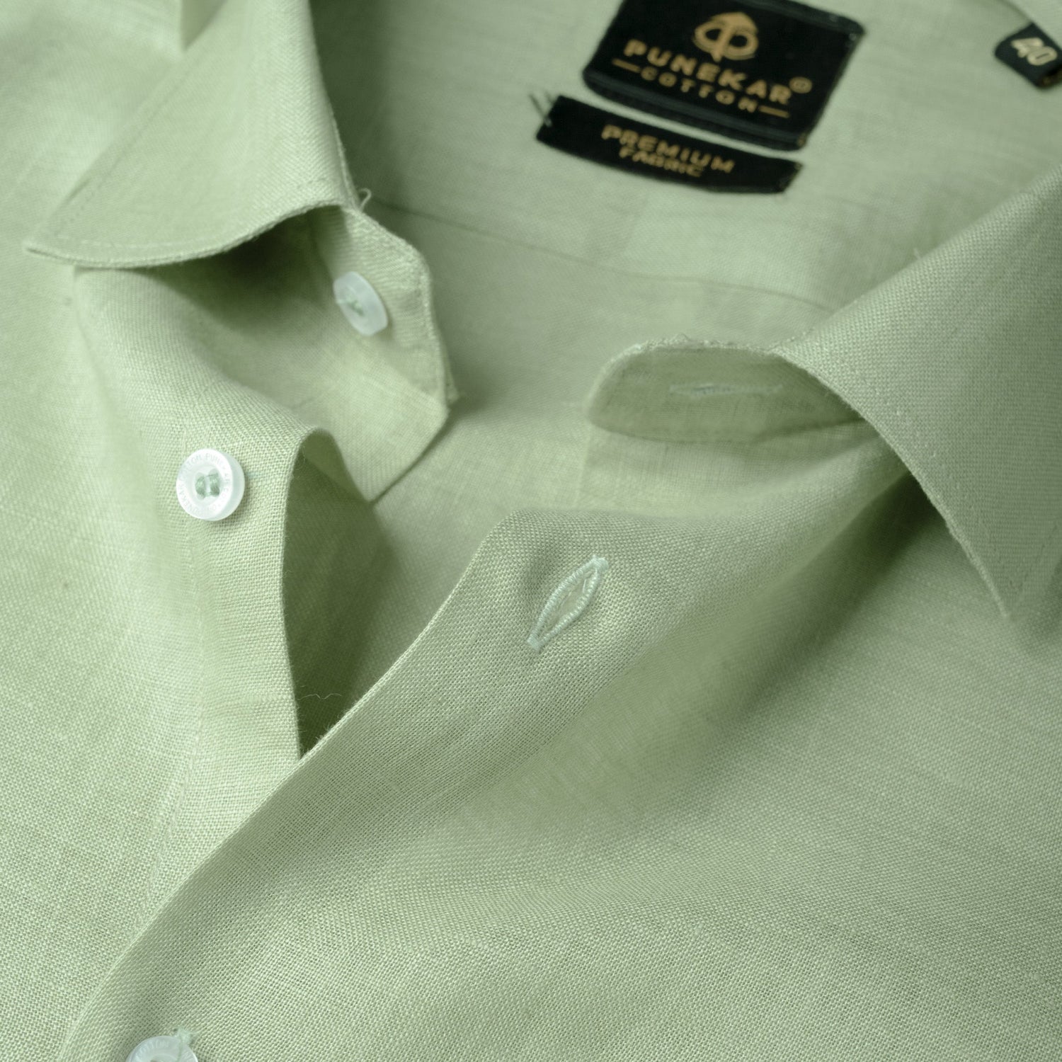 Pista Green 60Lea Pure Linen Shirt For Men - Punekar Cotton