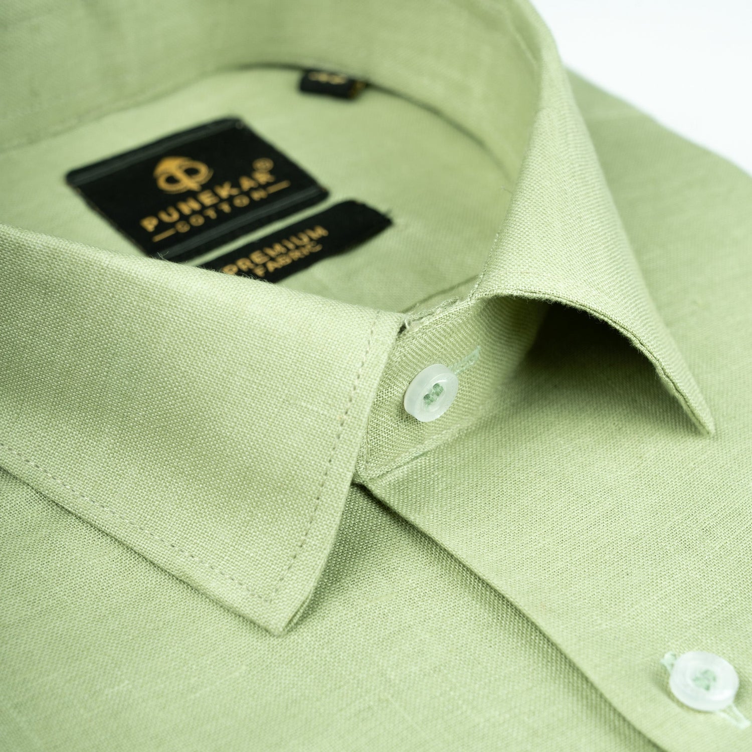 Pista Green 60Lea Pure Linen Shirt For Men - Punekar Cotton