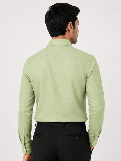 Pista Green 60Lea Pure Linen Shirt For Men - Punekar Cotton