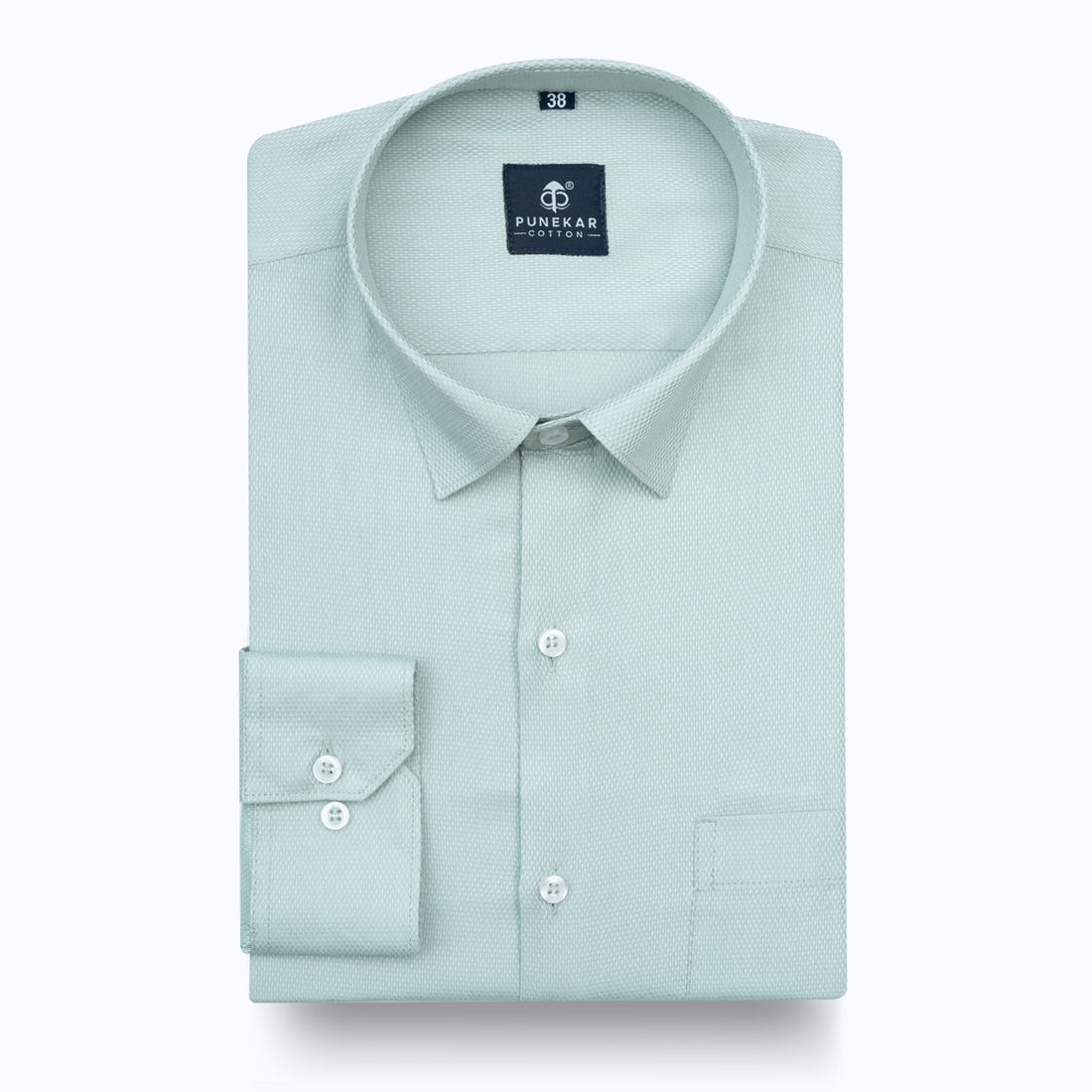 Ice Mint Softweave Cotton Tencel Textured Shirt For Men
