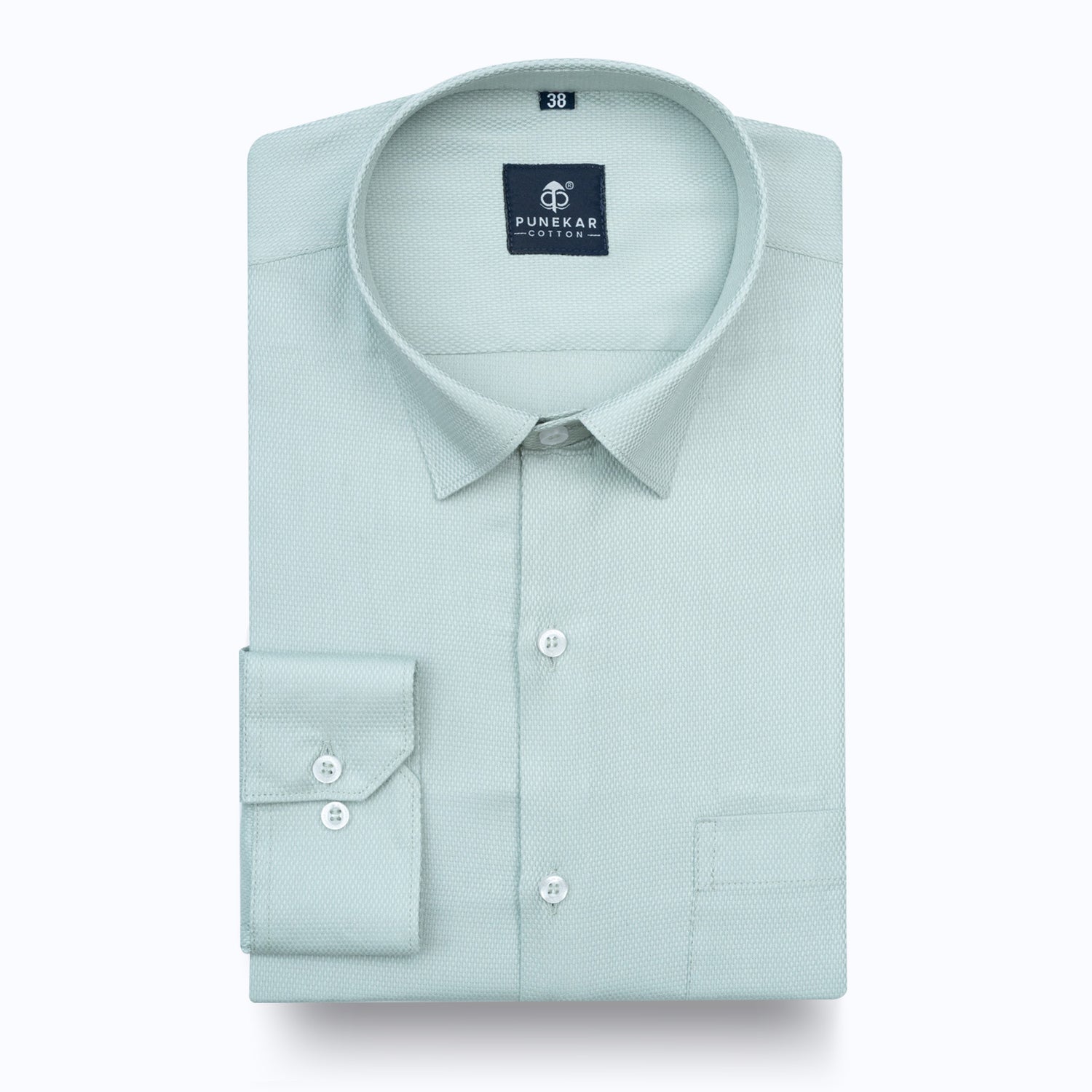 Ice Mint Softweave Cotton Tencel Textured Shirt For Men