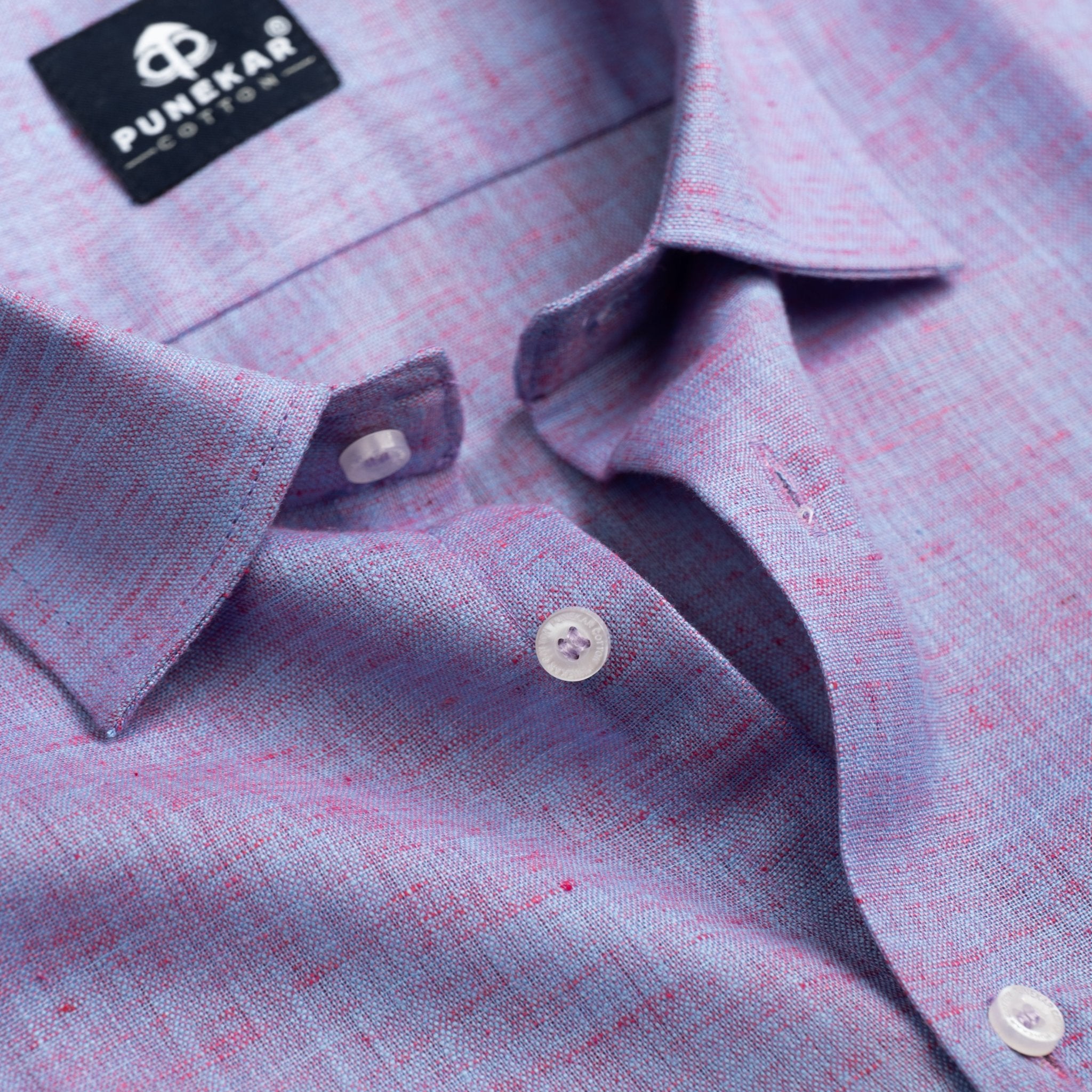 Purple Color Poly Cotton Shirt For Men - Punekar Cotton