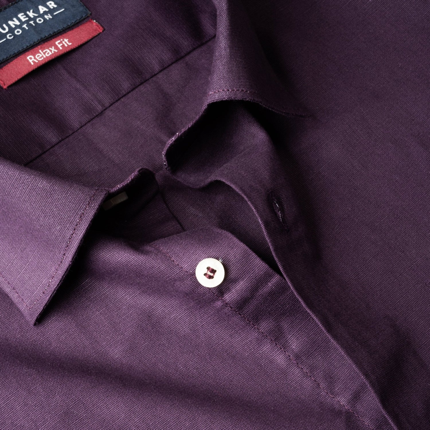 Purple Color Solid Pure Cotton For Men - Punekar Cotton