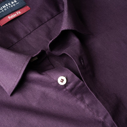 Purple Color Solid Pure Cotton For Men - Punekar Cotton