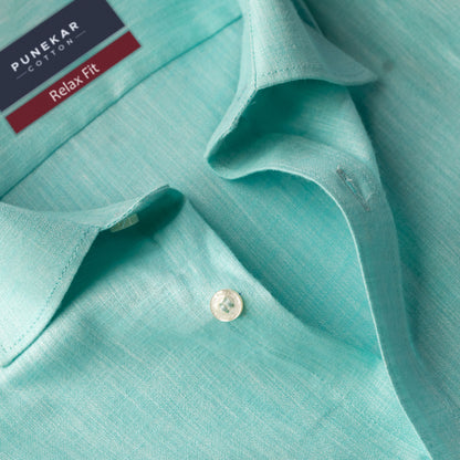 Mint Color Poly Cotton Shirt For Men