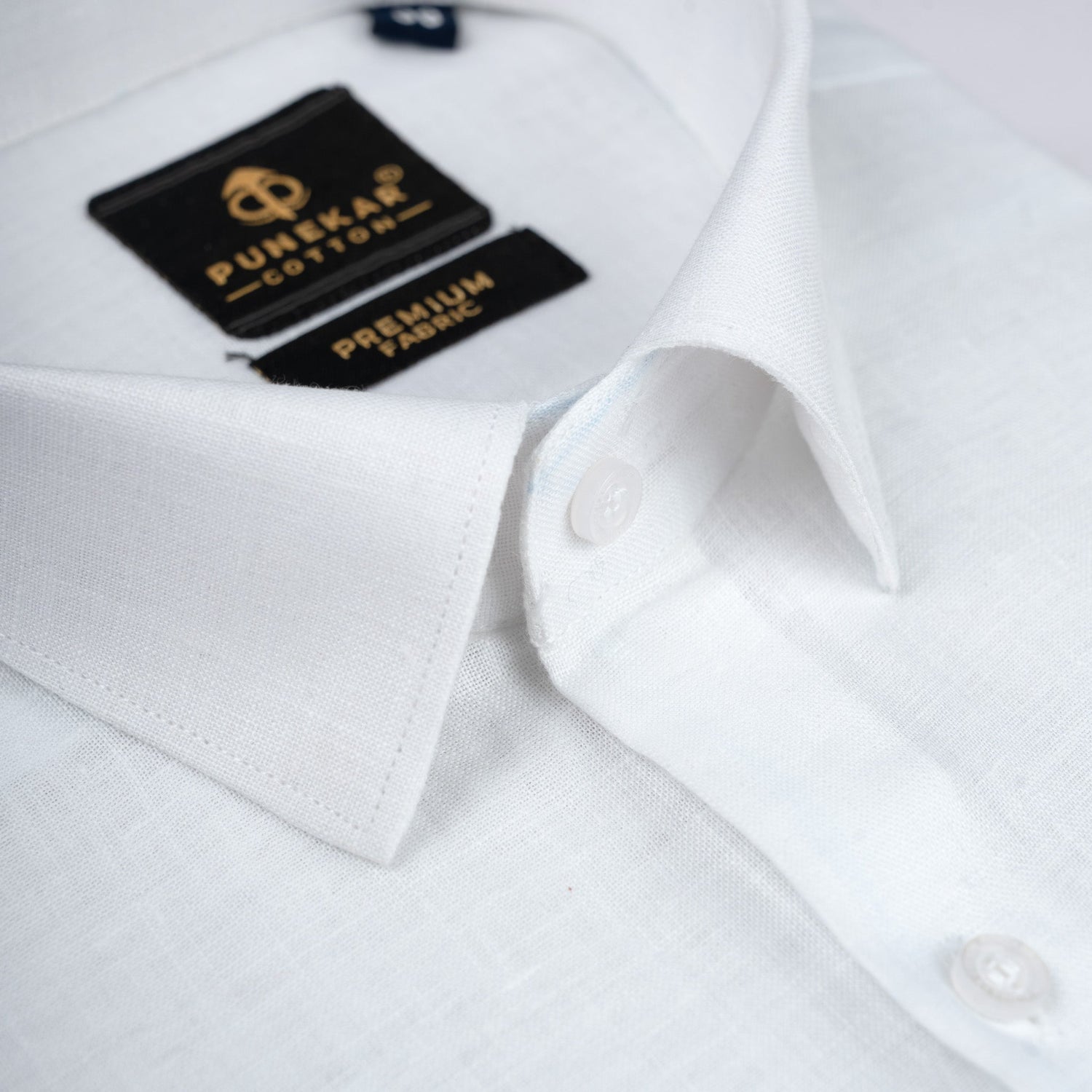 White Color 60Lea Pure Linen Shirt For Men - Punekar Cotton