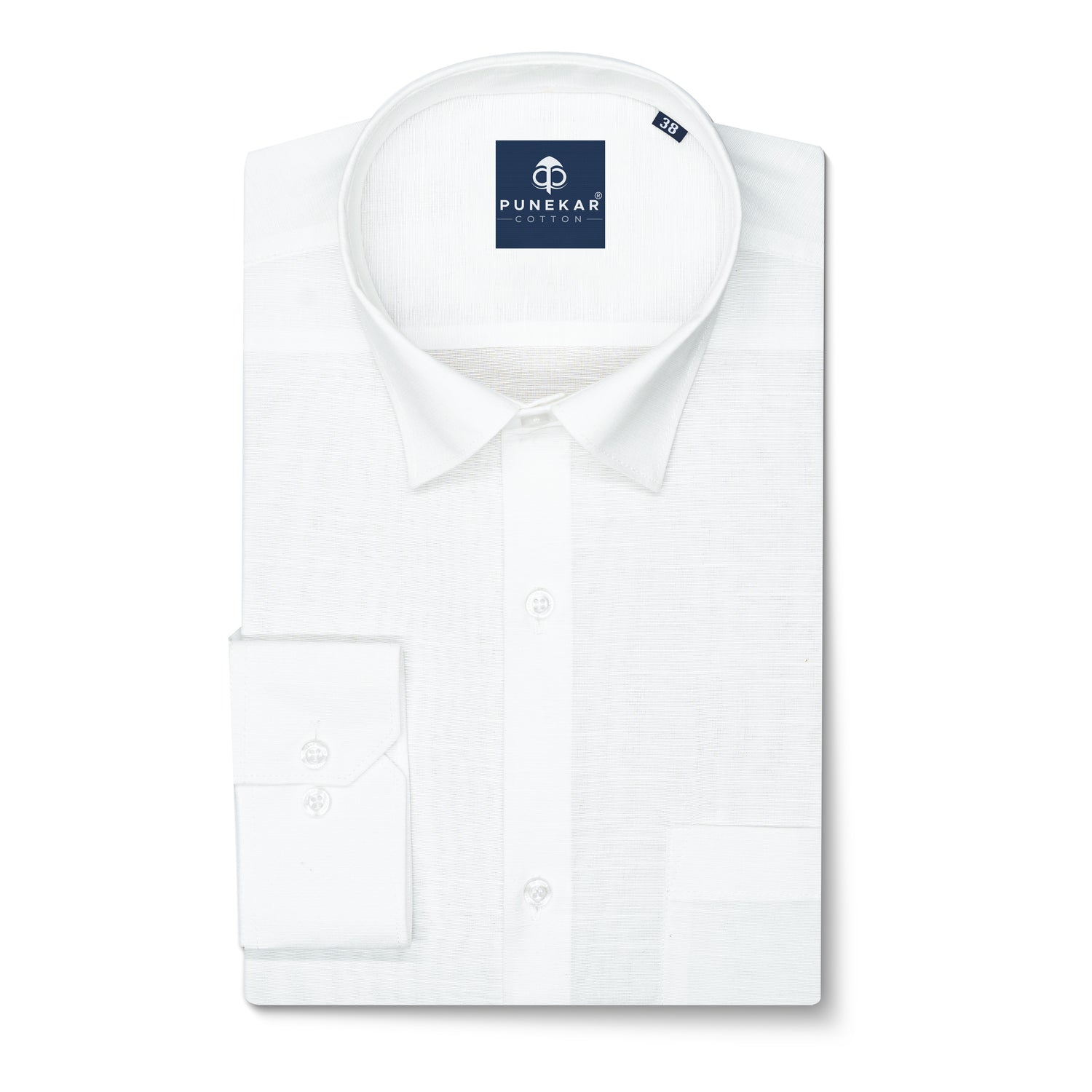 White Color Lining Texture Pure Cotton Shirt For Men