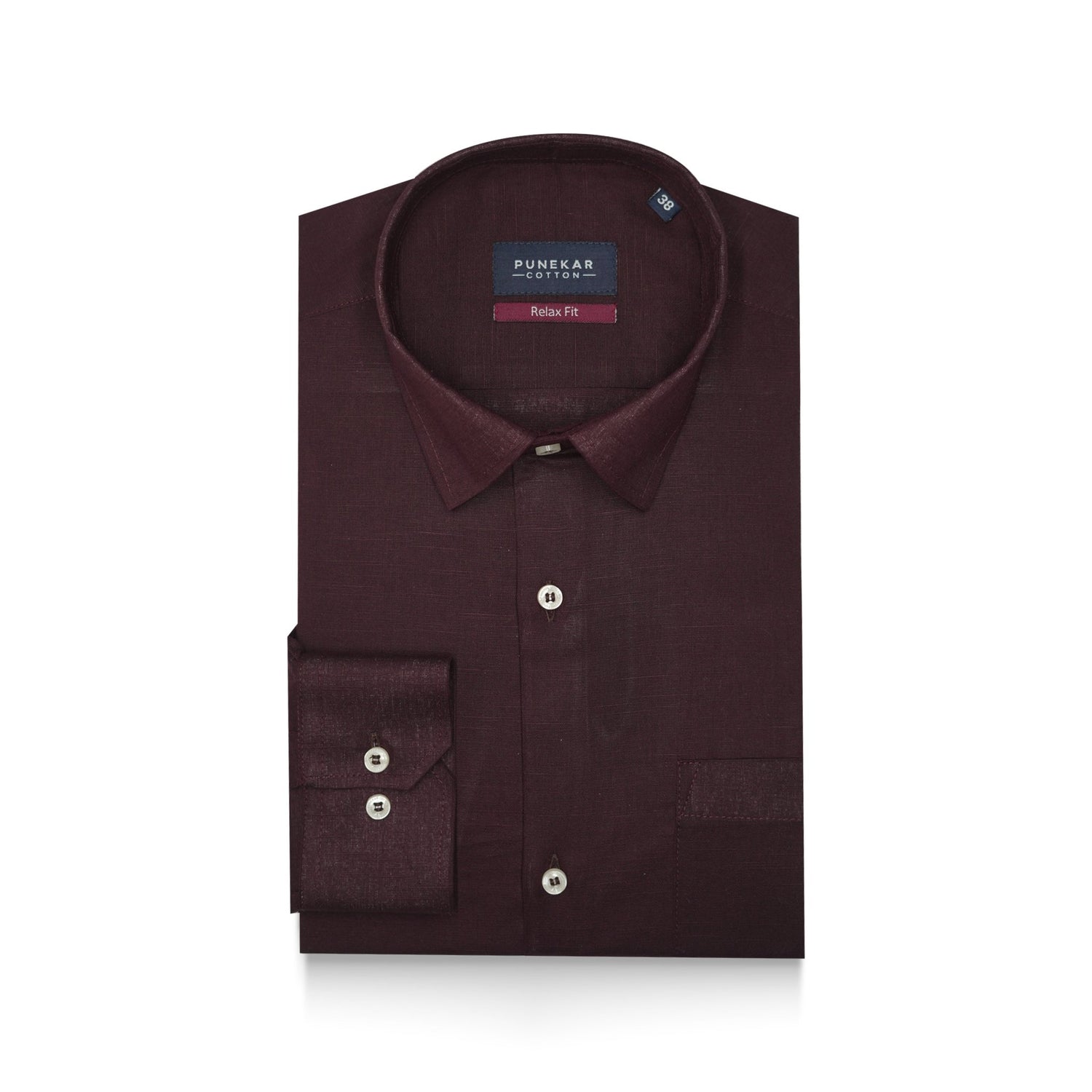 Wine Color Solid Pure Cotton For Men - Punekar Cotton