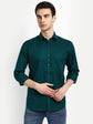 Forest Green Color Satin Mecerised Cotton Shirt For Men