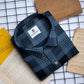 Black Color Check Lexus Printed Shirts For Men's - Punekar Cotton