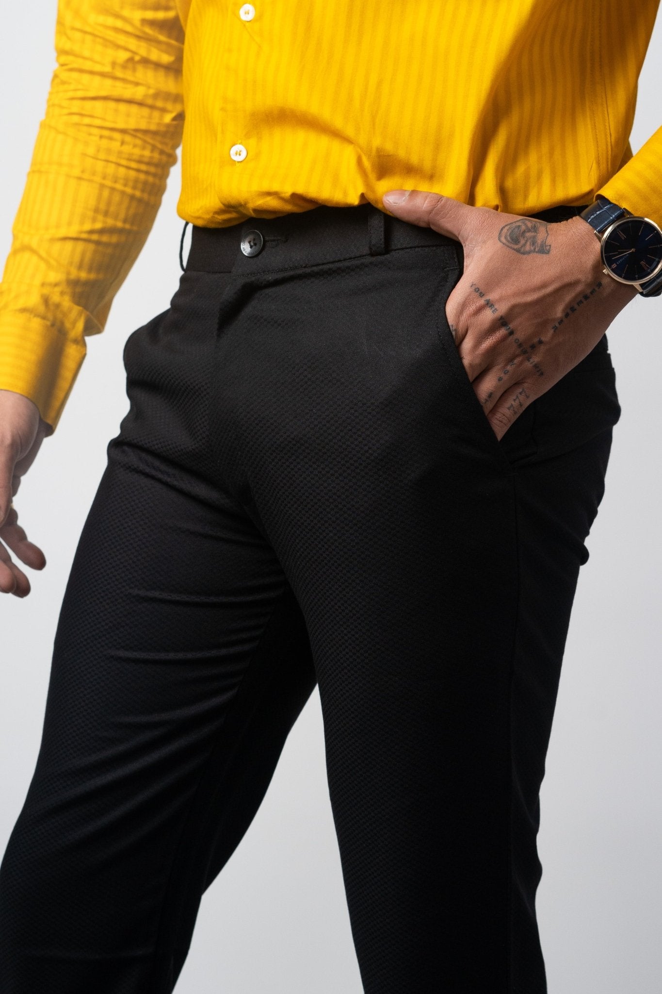 Black Color Formal Cotton Pant for Men - Punekar Cotton